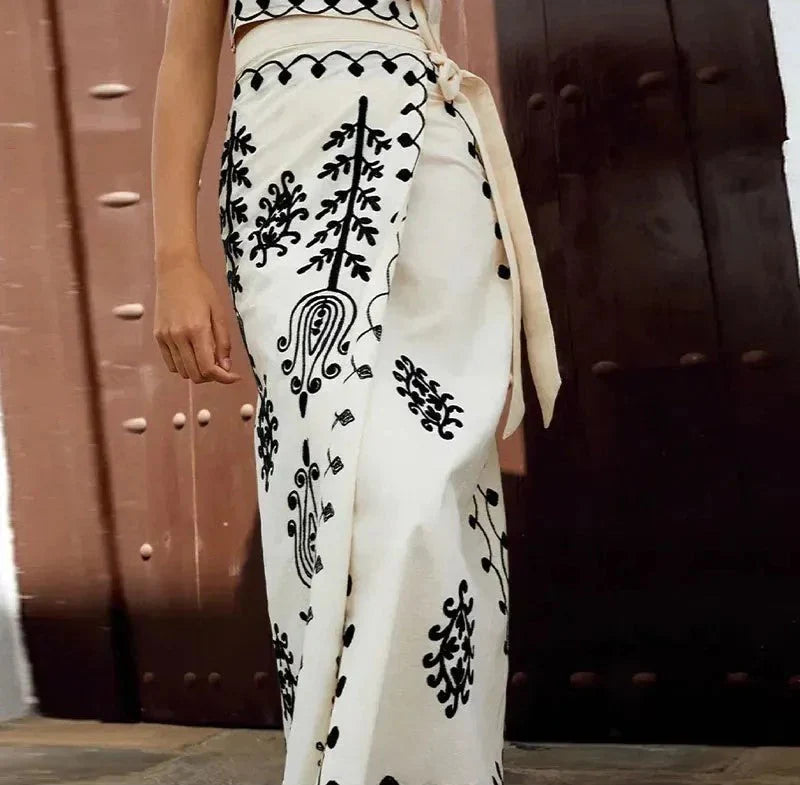 Carla | Conjunto Estampado Top Y Falda