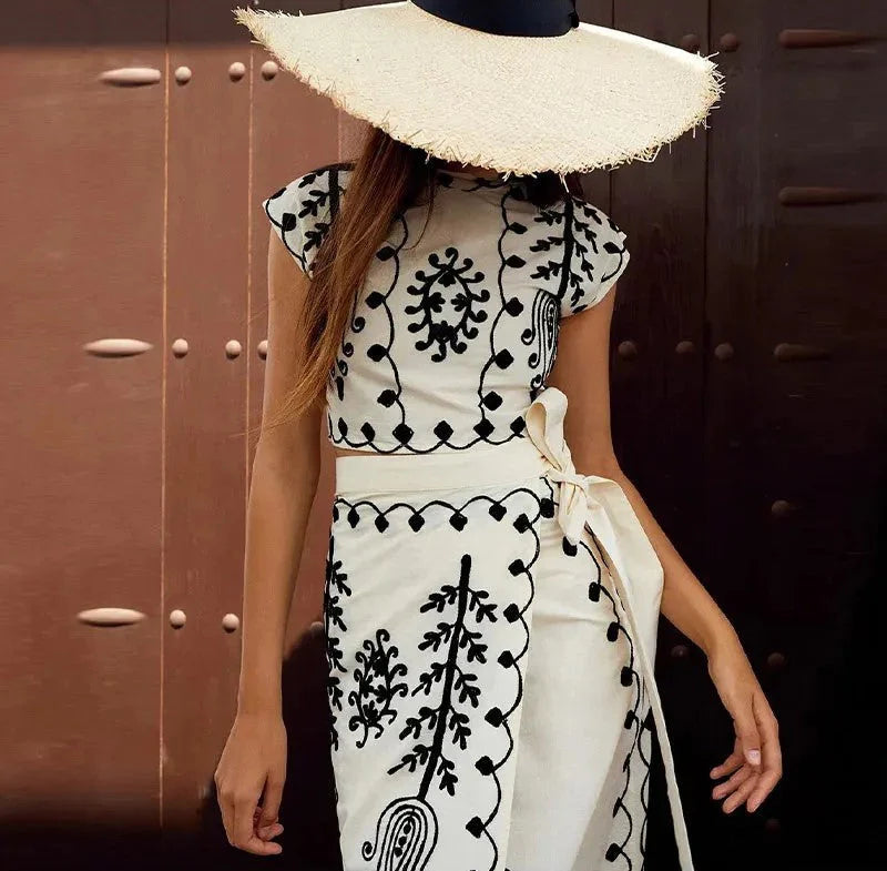 Carla | Conjunto Estampado Top Y Falda