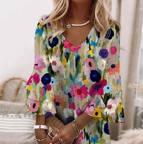 Vestido Mini Con Estampado Floral