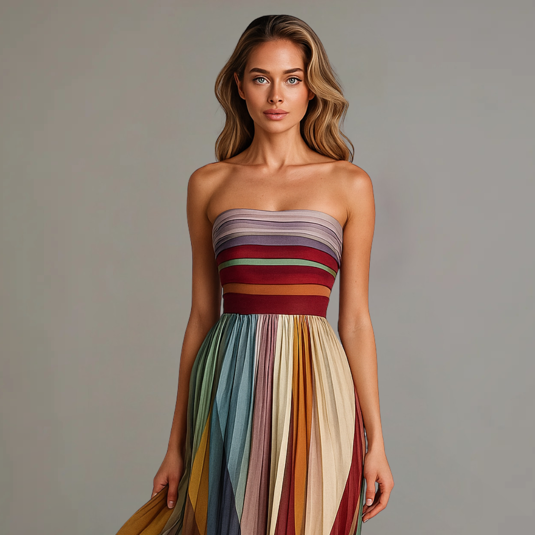 Fiorella | Vestido Sin Mangas de Colores