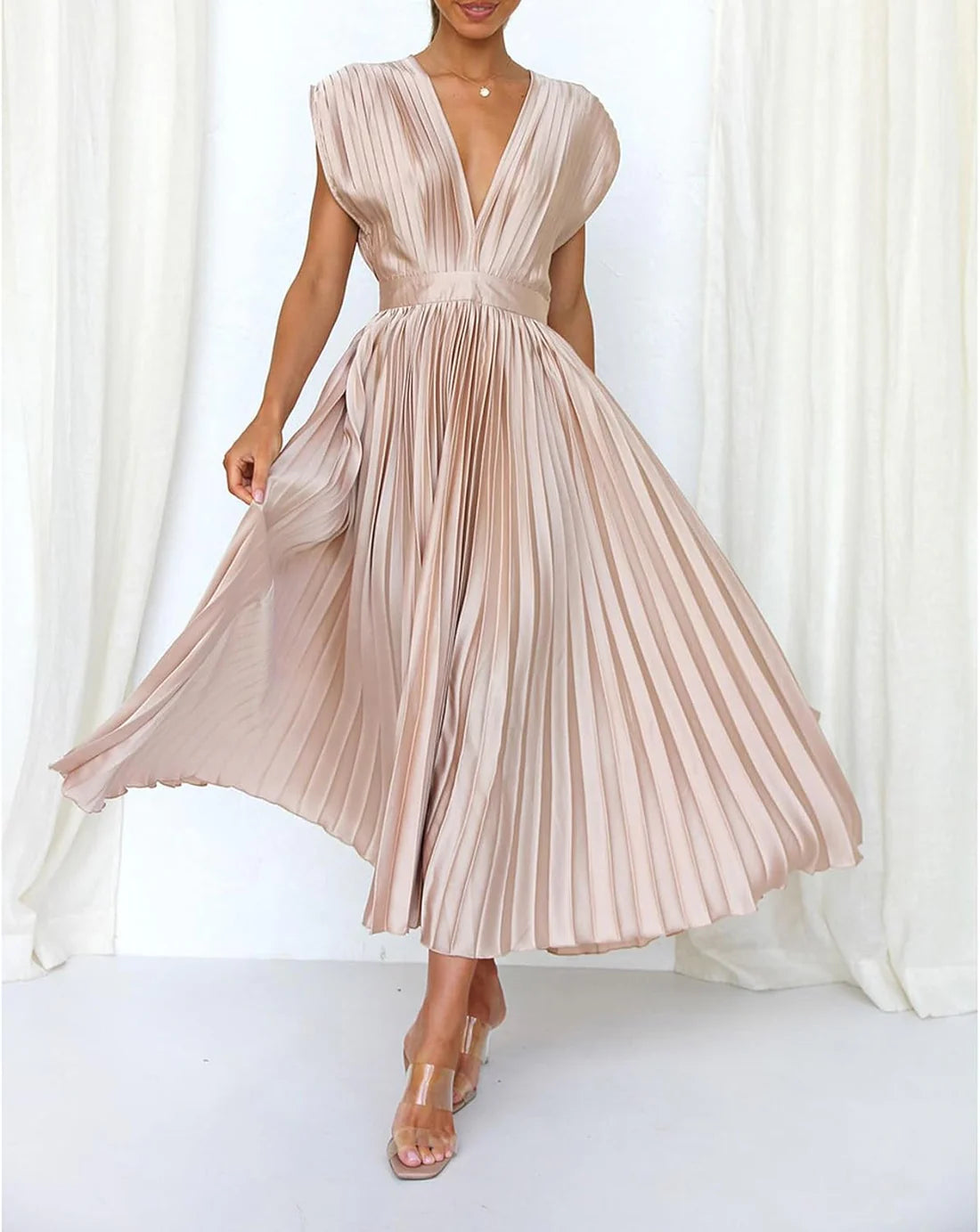 Alice | Vestido Midi Plisado