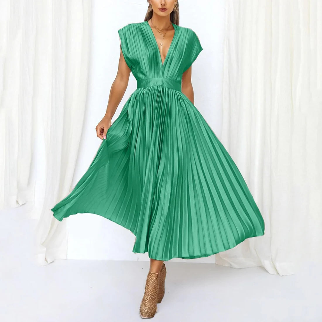 Alice | Vestido Midi Plisado