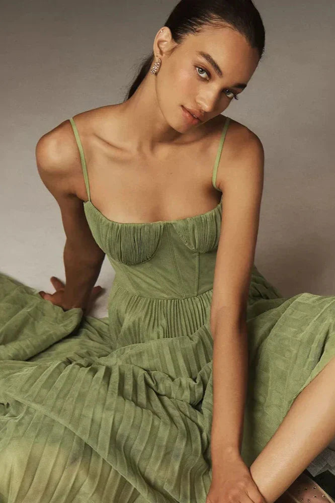 Amber | Vestido Midi Verde