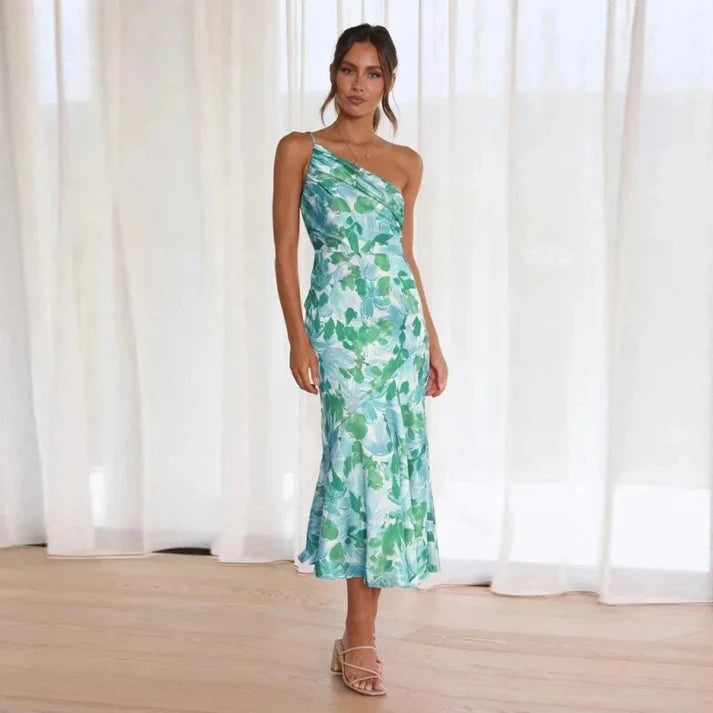 Senna | Vestido Asimétrico Con Estampado Floral