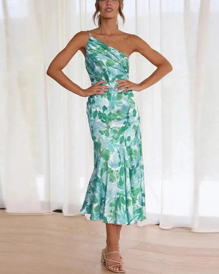 Senna | Vestido Asimétrico Con Estampado Floral