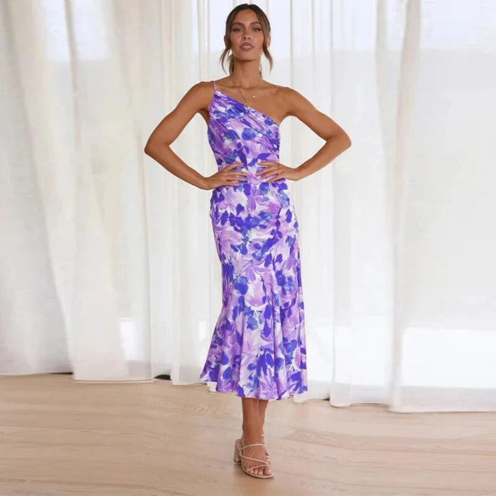 Senna | Vestido Asimétrico Con Estampado Floral