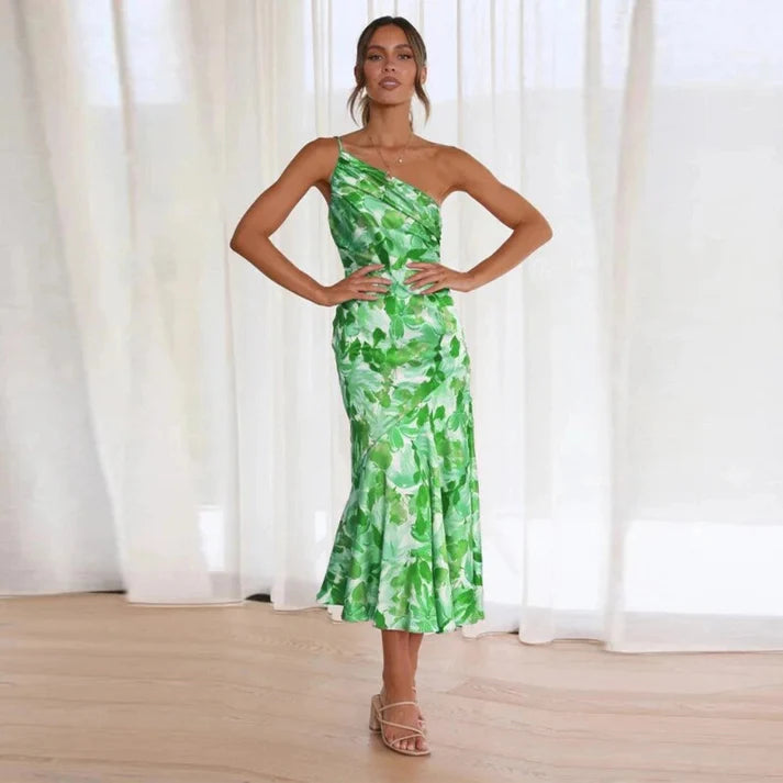Senna | Vestido Asimétrico Con Estampado Floral