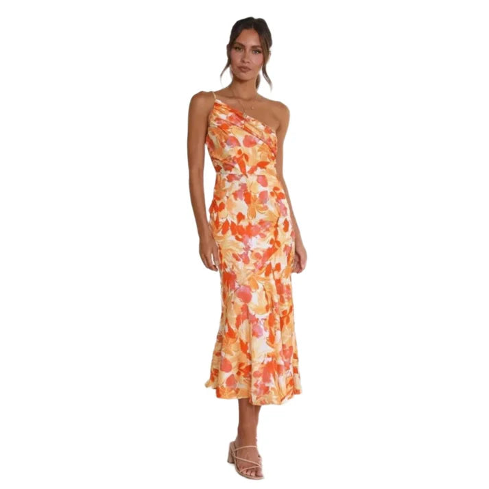 Senna | Vestido Asimétrico Con Estampado Floral