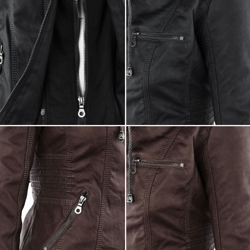 Jimena | Chaqueta de Piel con Capucha