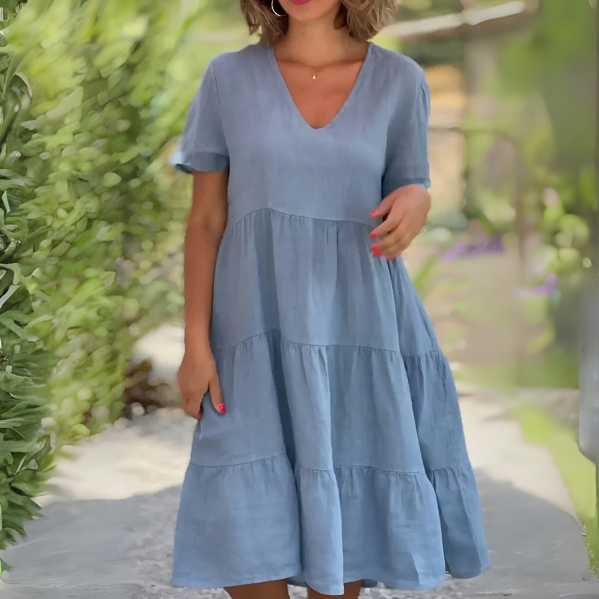 Carla | Vestido fluido con escote en V