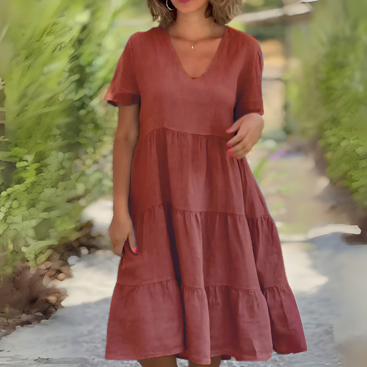 Carla | Vestido fluido con escote en V