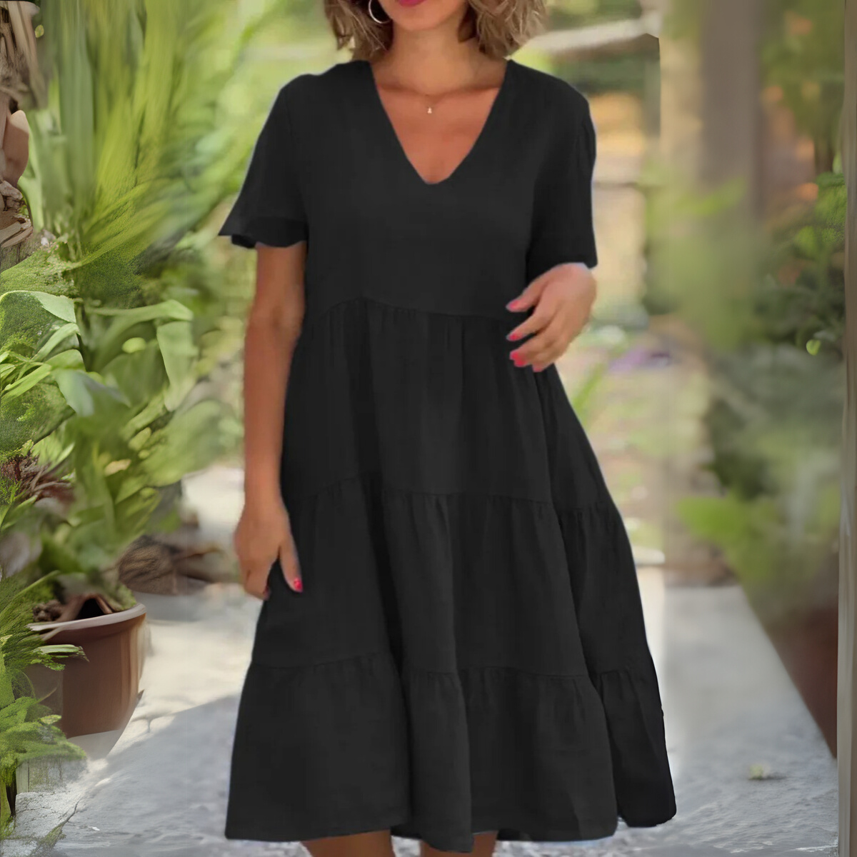Carla | Vestido fluido con escote en V