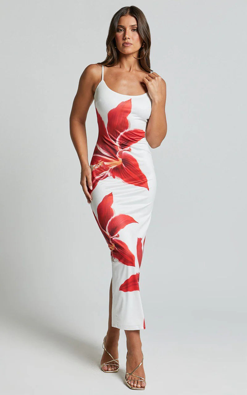 Crimson Lily | Vestido Midi Deia