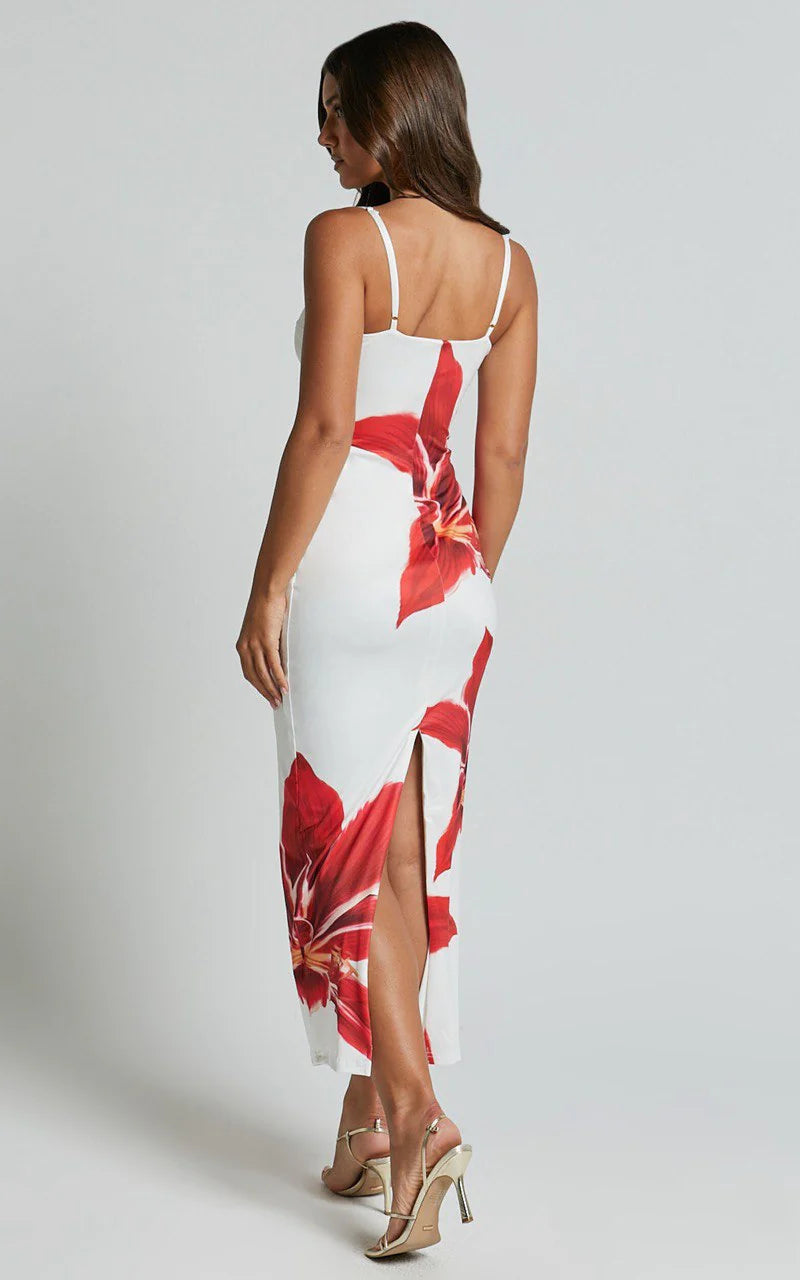 Crimson Lily | Vestido Midi Deia