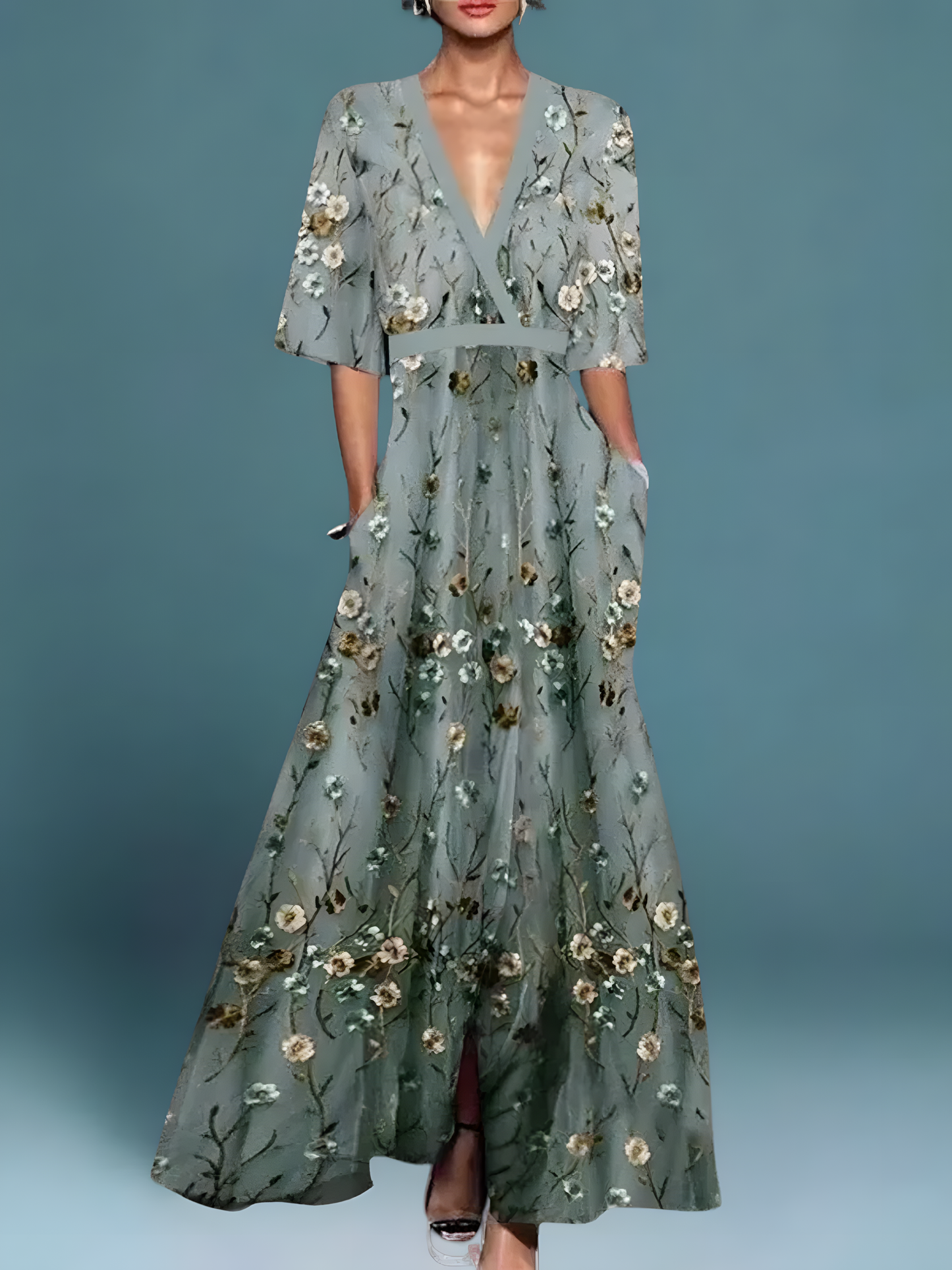 Icíar | Vestido cruzado elegante con flores