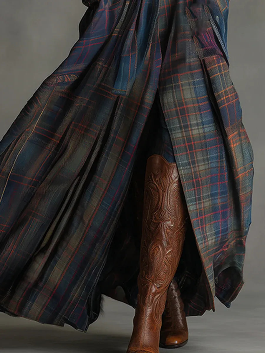 Edurne | Vestido maxi en ante azul