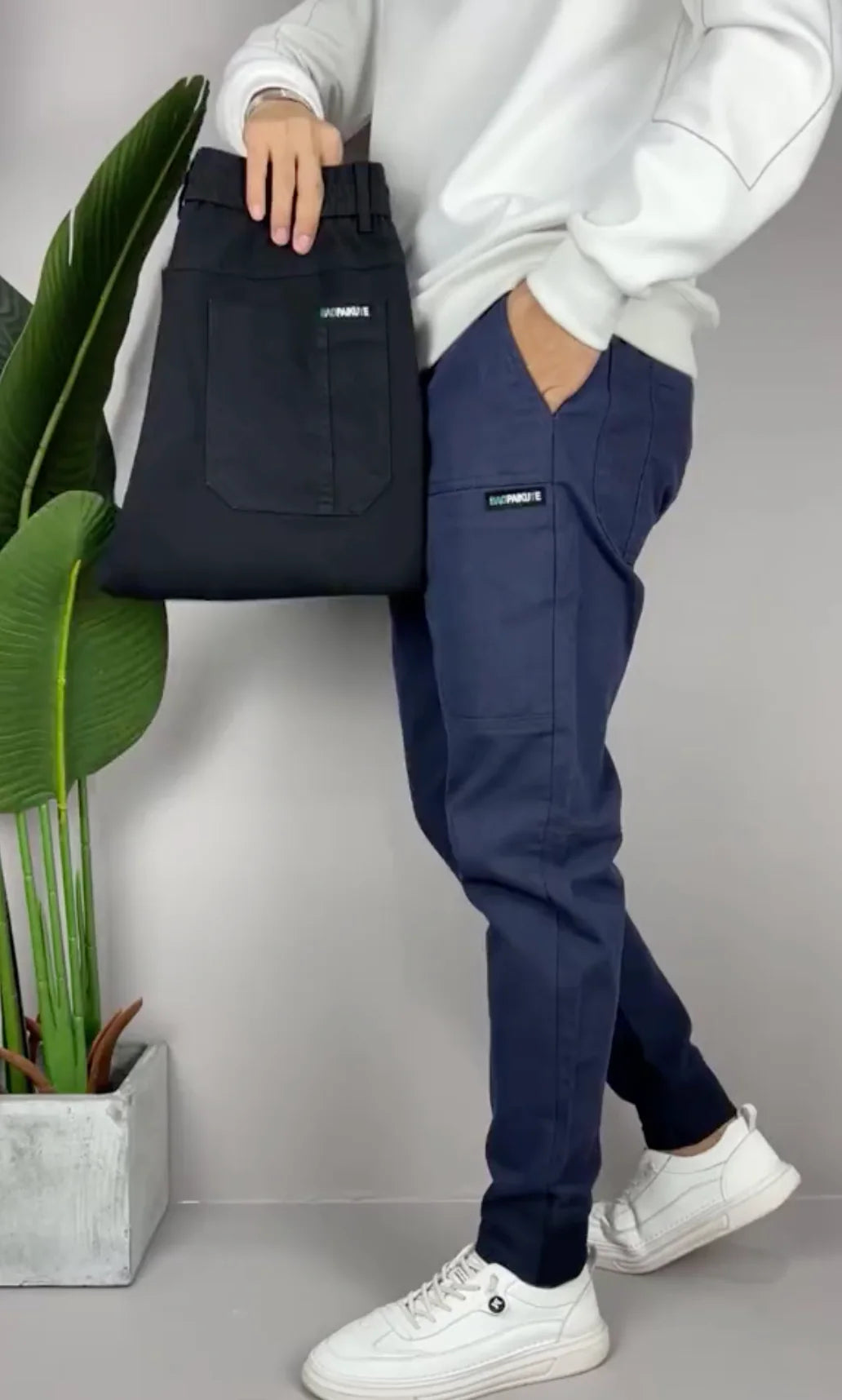 Pantalones cargo elásticos