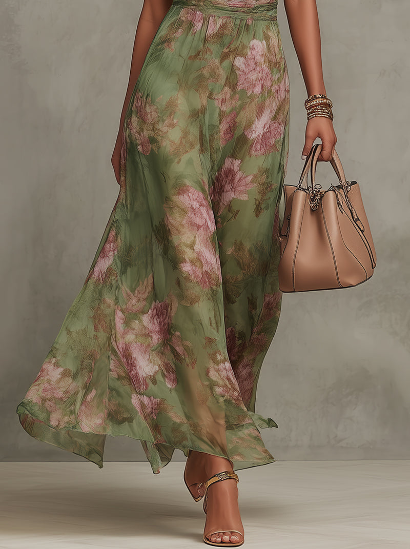 Serena ∙ Vestido Largo con Estampado Floral