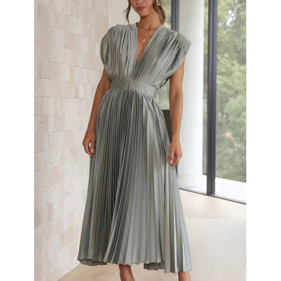 Alice | Vestido Midi Plisado