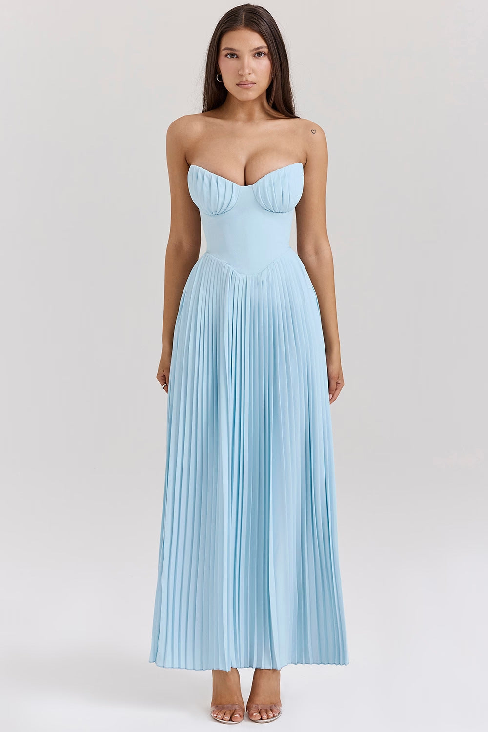 Marcella | Vestido Empolvado Con Tablas