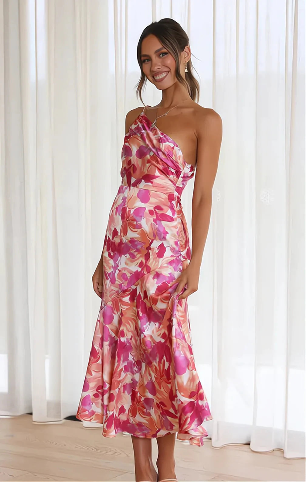Senna | Vestido Asimétrico Con Estampado Floral