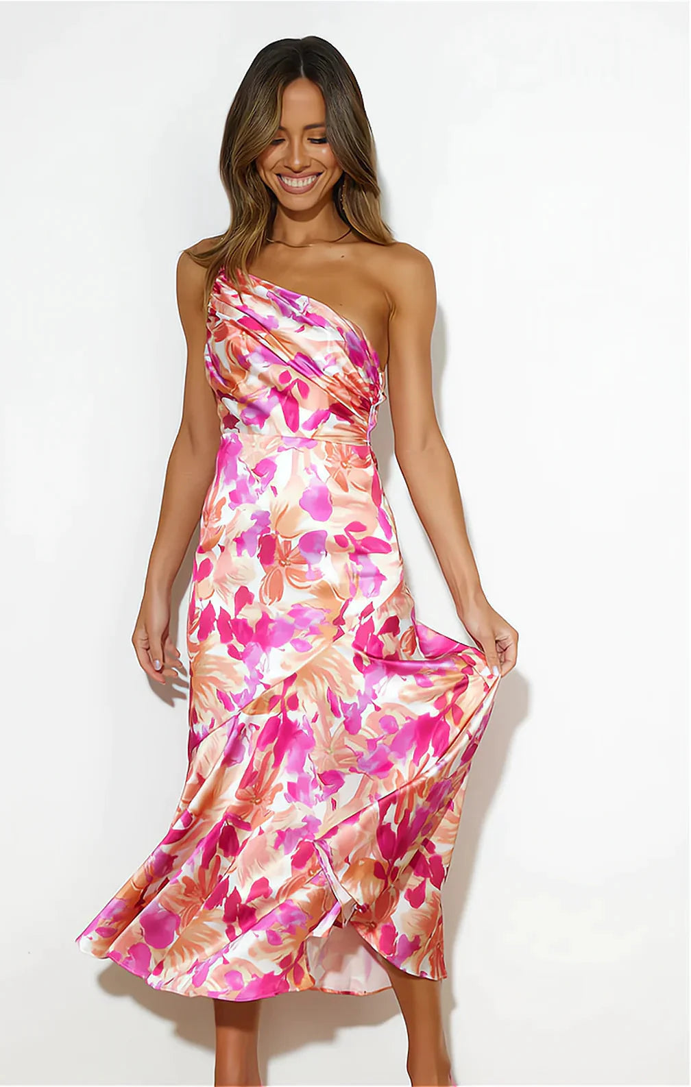 Senna | Vestido Asimétrico Con Estampado Floral