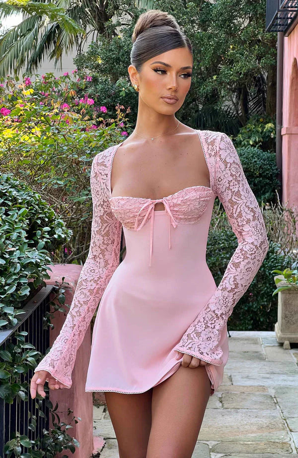 Anabelle | Vestido Manga De Encaje
