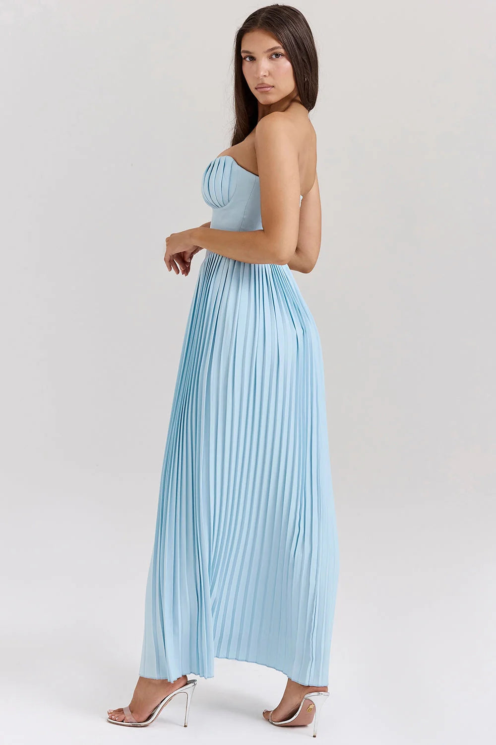Marcella | Vestido Empolvado Con Tablas