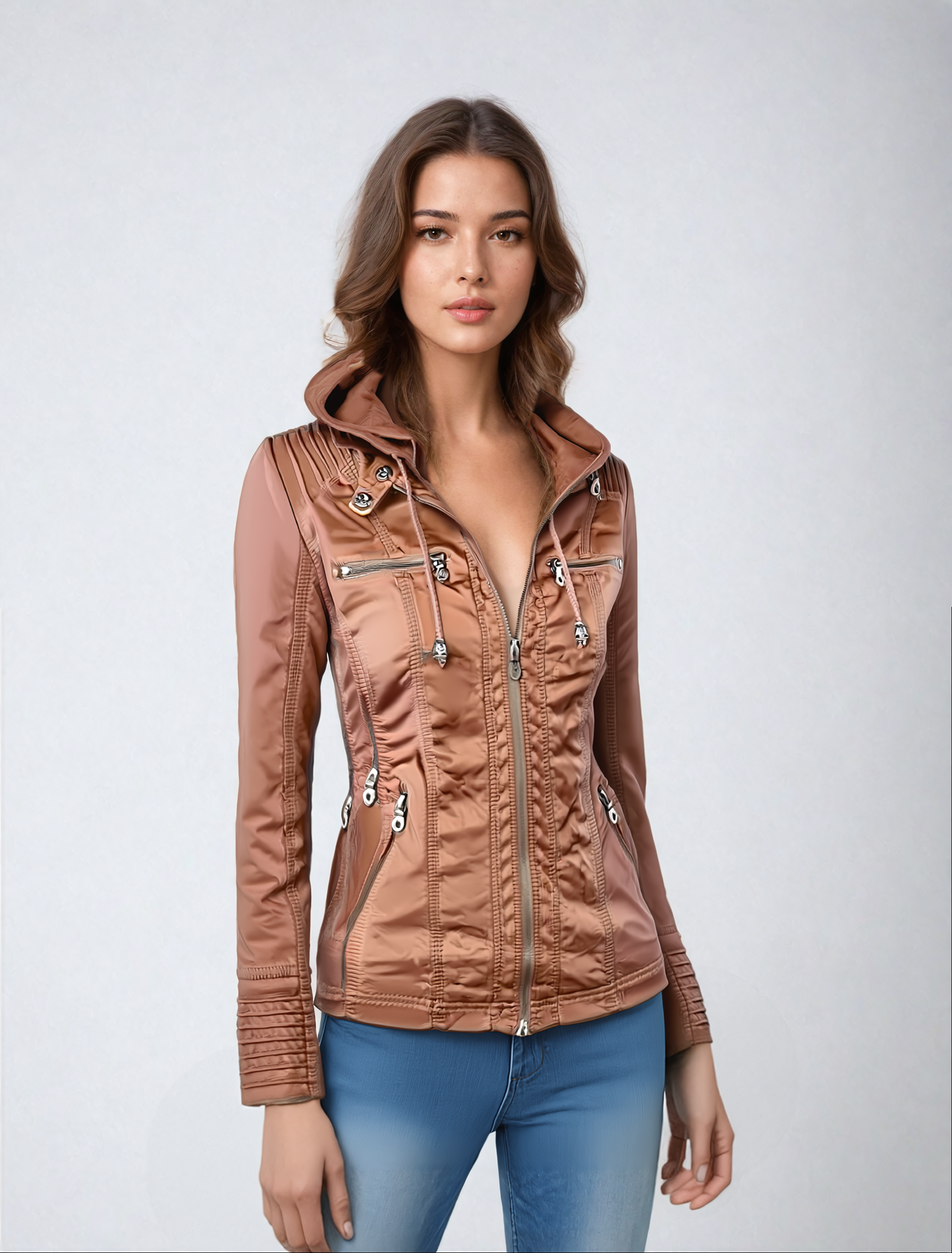 Jimena | Chaqueta de Piel con Capucha