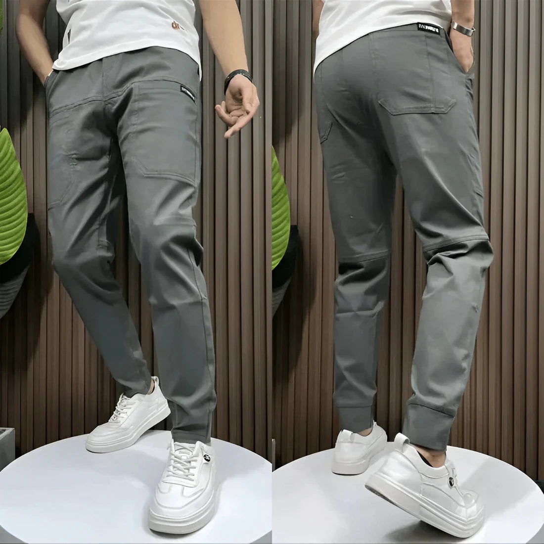 Pantalones cargo elásticos