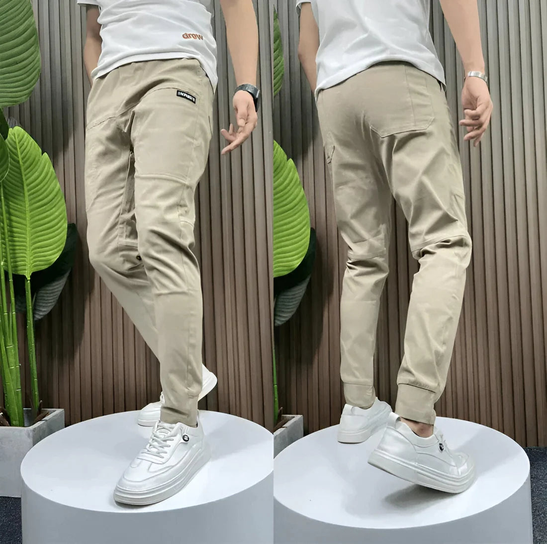 Pantalones cargo elásticos
