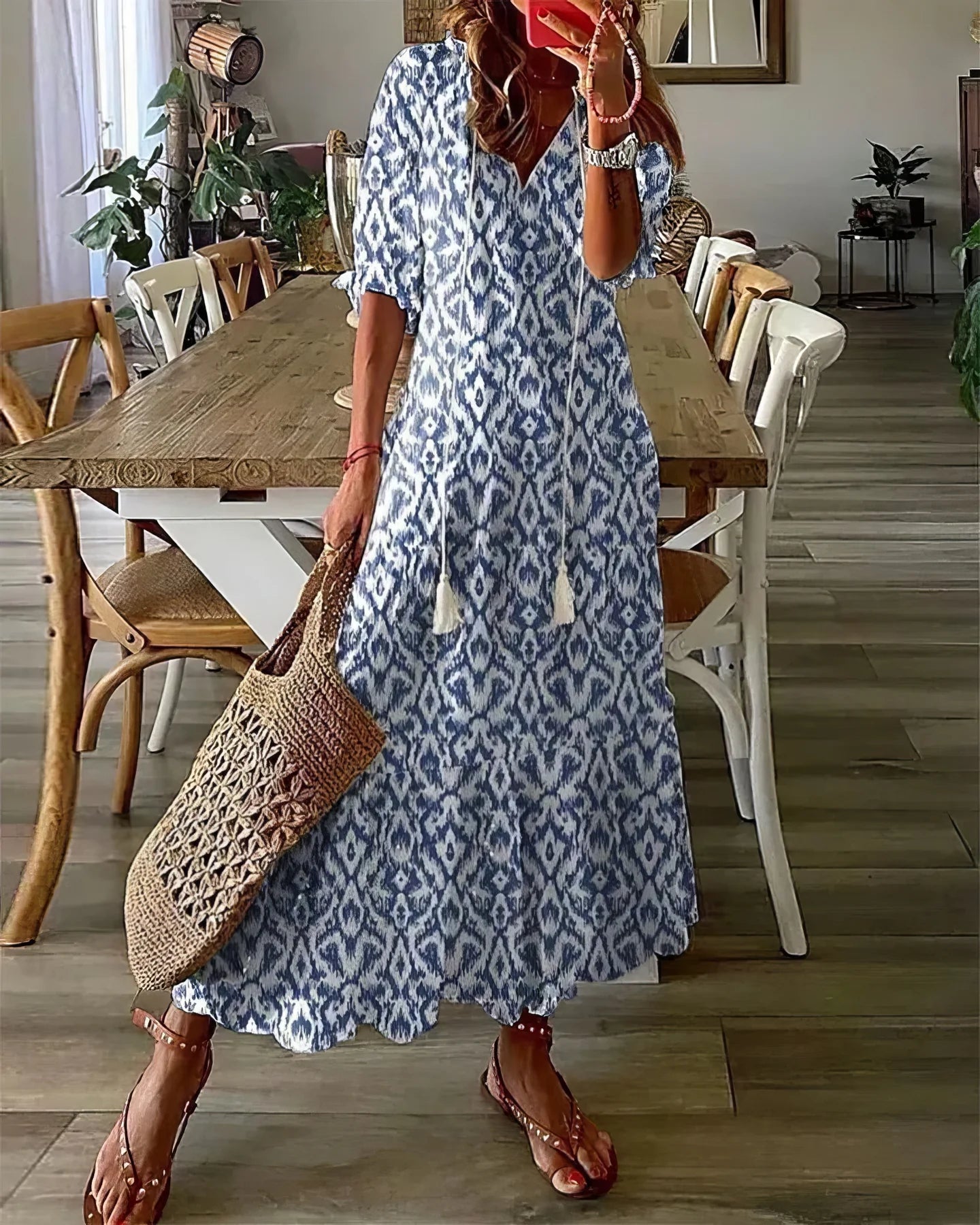 Diana | Vestido Boho Con Cobertura Para El Abdomen