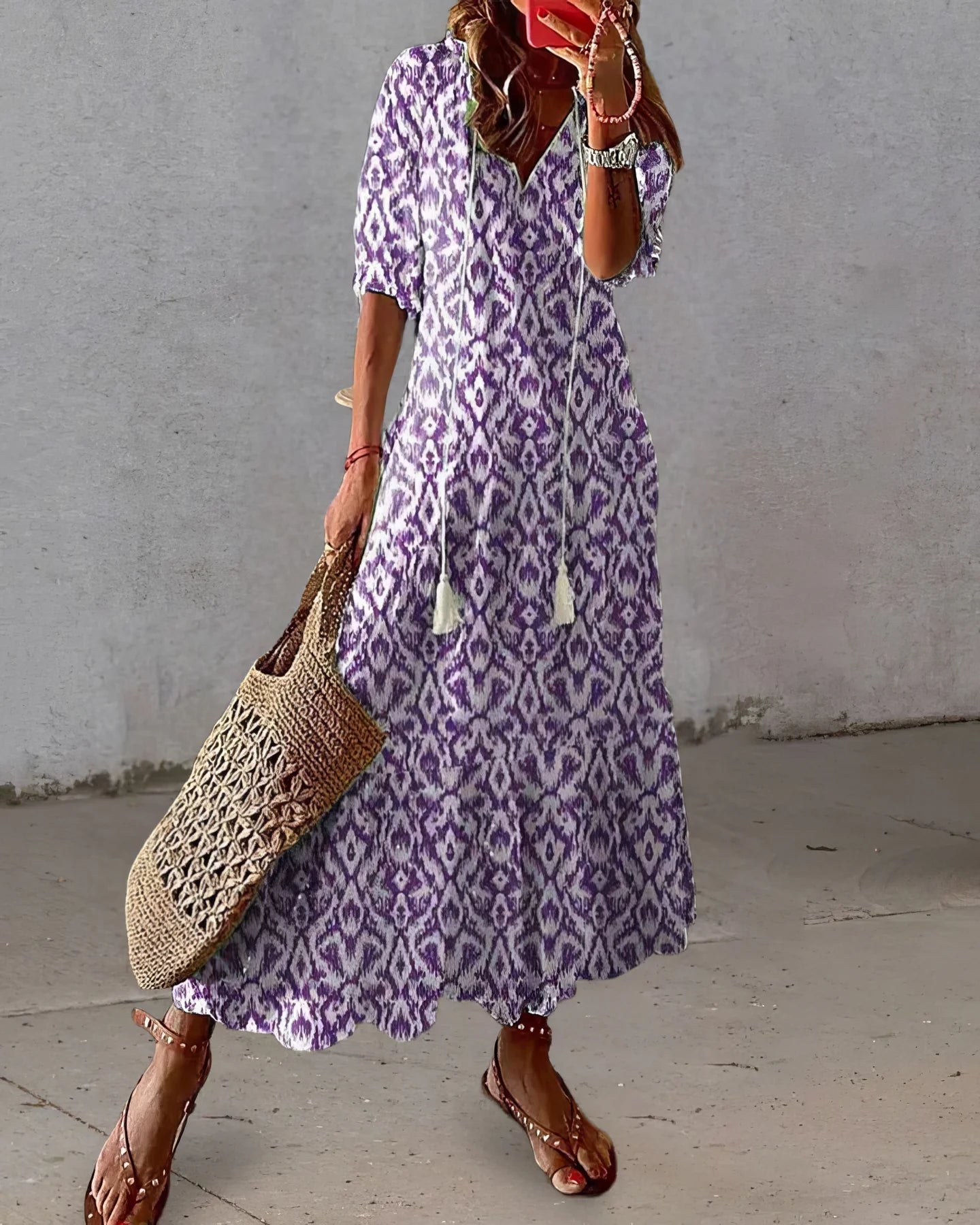 Diana | Vestido Boho Con Cobertura Para El Abdomen