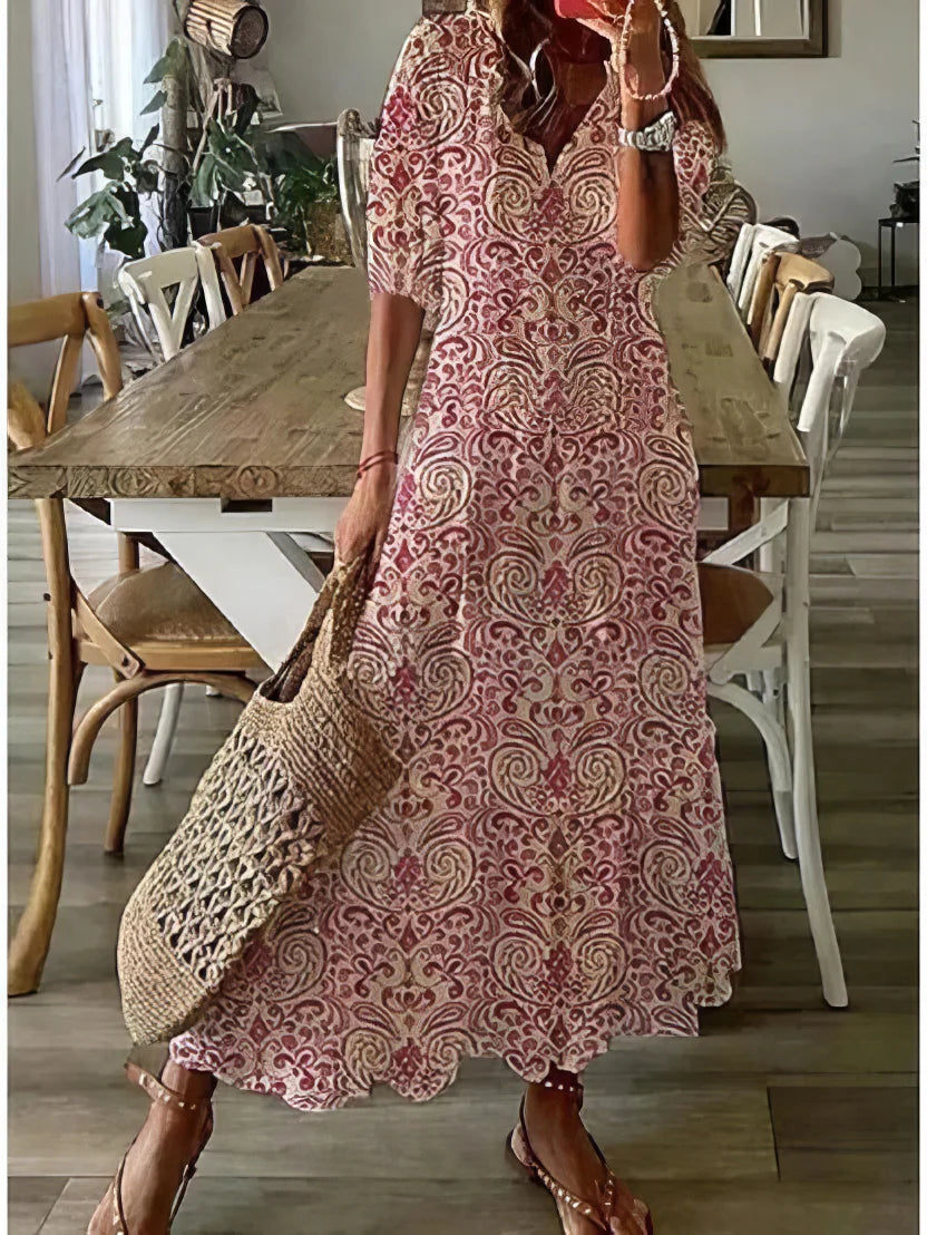 Diana | Vestido Boho Con Cobertura Para El Abdomen