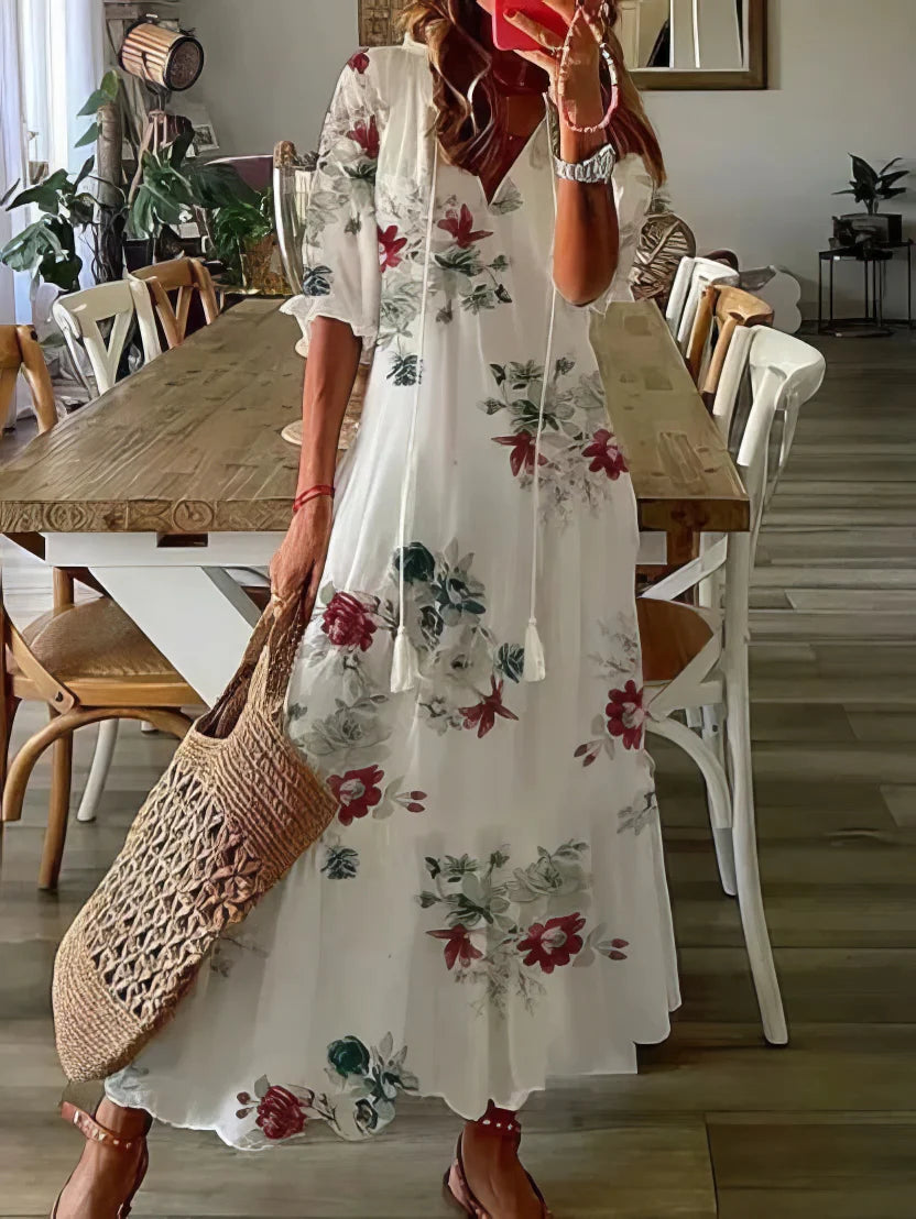 Diana | Vestido Boho Con Cobertura Para El Abdomen
