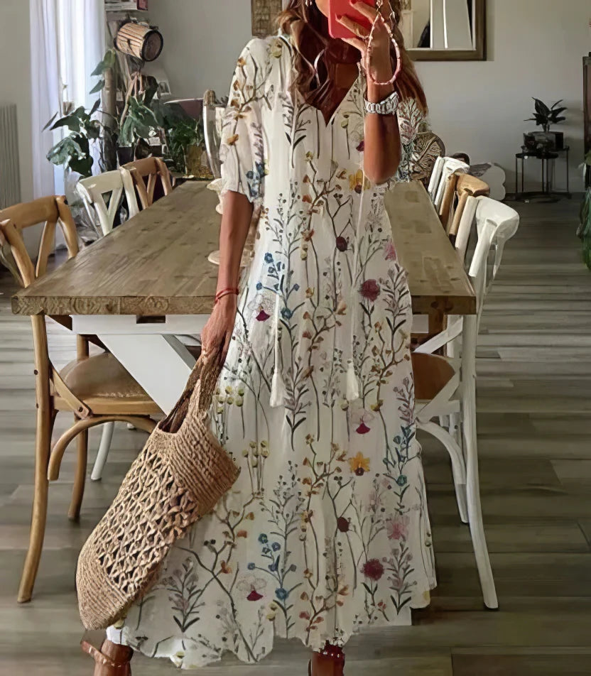 Diana | Vestido Boho Con Cobertura Para El Abdomen