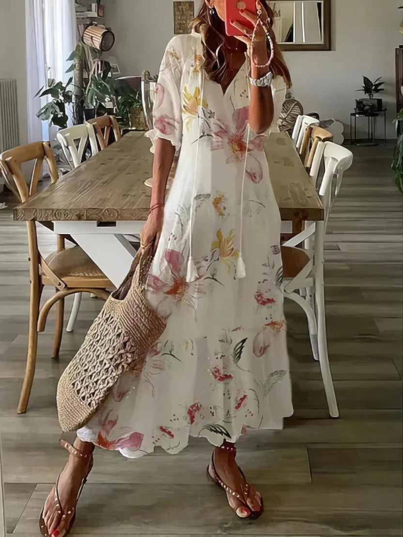 Diana | Vestido Boho Con Cobertura Para El Abdomen