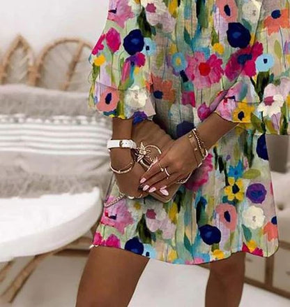 Vestido Mini Con Estampado Floral