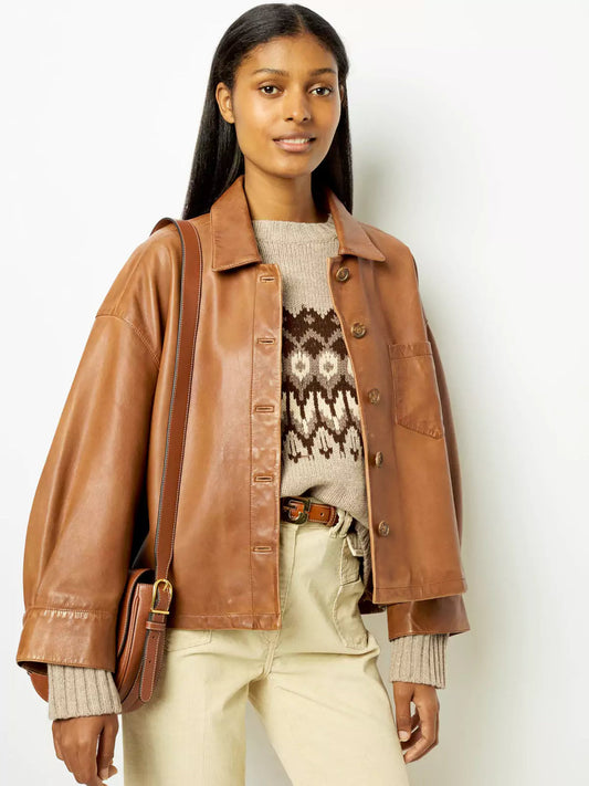 Cristina | Chaqueta de Cuero con Botones
