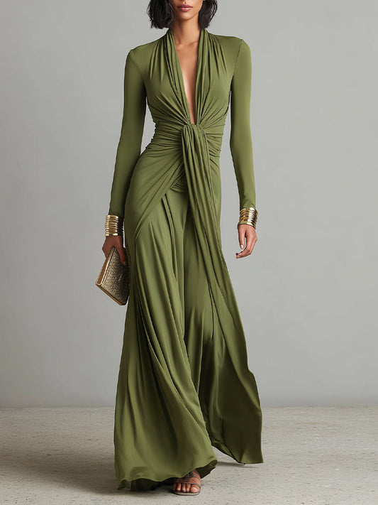 Vestido Largo de Seda Elástica
