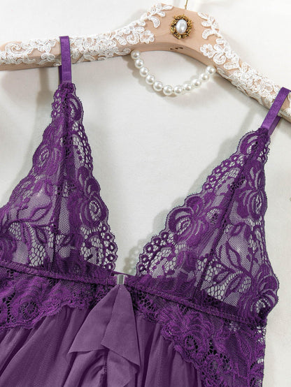 Nina | Conjunto de Camisón Transparente de Encaje