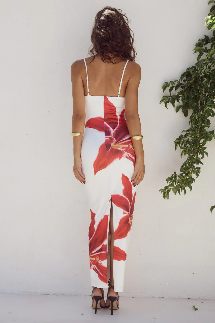 Crimson Lily | Vestido Midi Deia