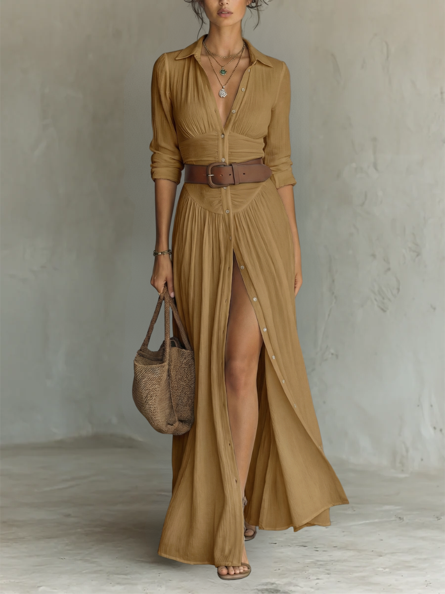 Vestido Largo de Lino