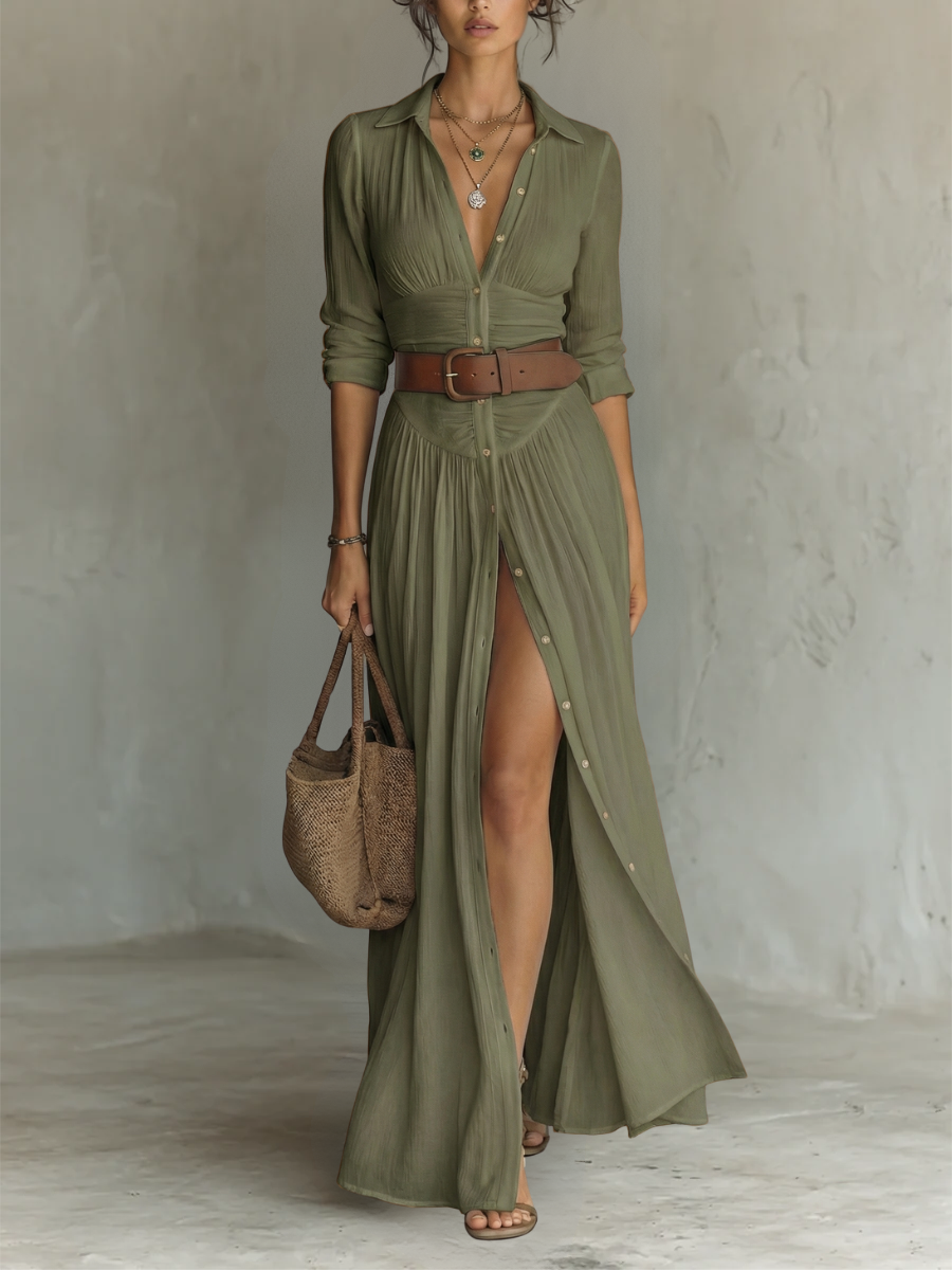 Vestido Largo de Lino