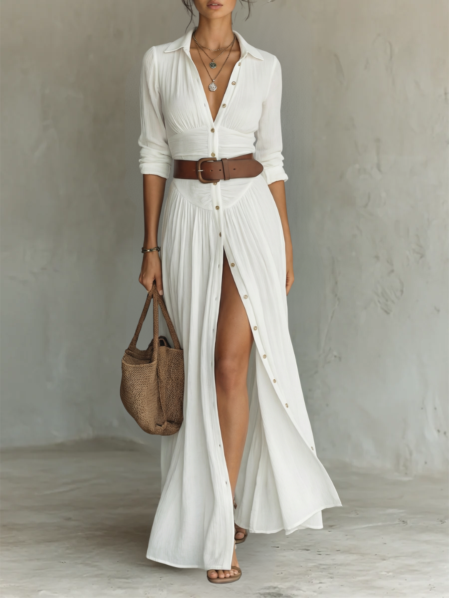 Vestido Largo de Lino