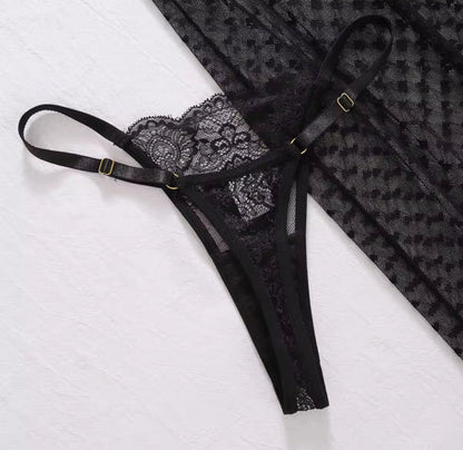 Amoura™ | Romantische Mesh Lingerieset met Fluwelen Hartjes