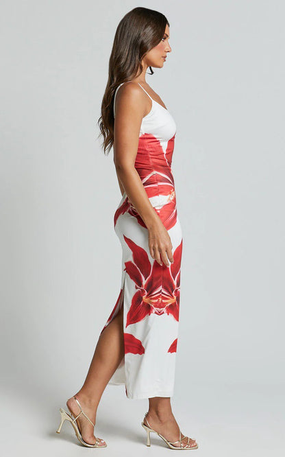 Crimson Lily | Vestido Midi Deia