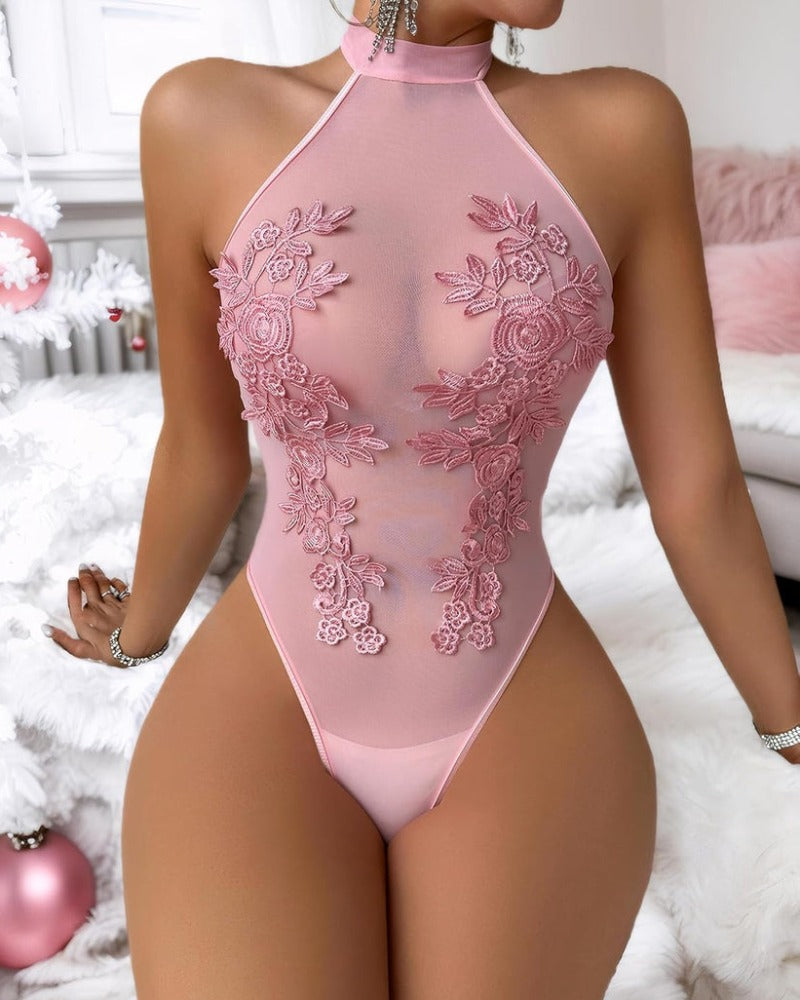 Elara | Body de Malla con Bordado Floral