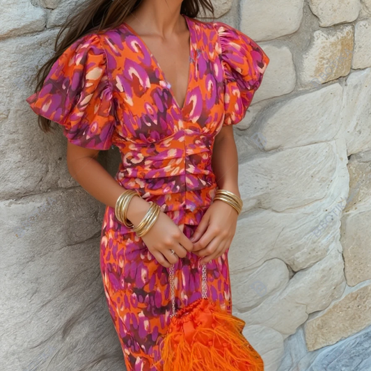 Karol | Vestido vibrante de fiesta con detalles espectaculares
