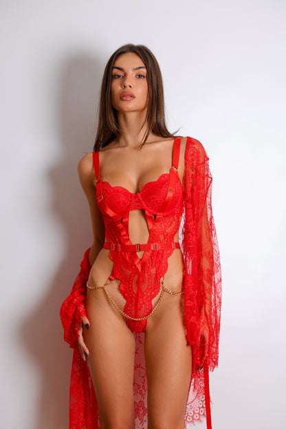 Aurelle™ | Luxe Bodysuit met Kettingdetails